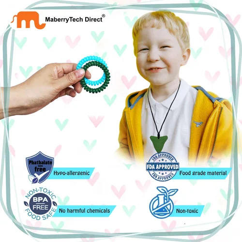 Miniatura 6 de Collares sensoriales masticables para niños y niñas, paquete de 15 pulseras elásticas masticables para niños con autismo, ansiedad, TDAH, SPD