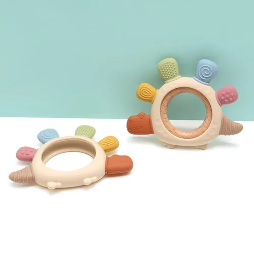 Miniatura 8 de Boobaby Mordedor de silicona de dinosaurio para bebés de 0 a 12 meses, sin BPA ni ftalatos, 100% silicona de grado alimenticio, juguete de dentición