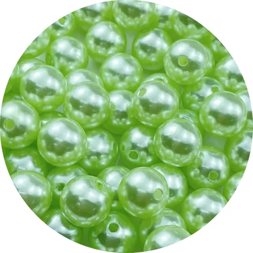 100 cuentas de perlas para manualidades, perlas de resina de 0.47 pulgadas para hacer joyas, cuentas redondas a granel con agujero para collares,