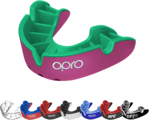 Miniatura 16 de OPRO Protector bucal moldeable de nivel plateado, ajuste esencial (negro/rojo) para niños y jóvenes, protector bucal de boxeo para artes marciales