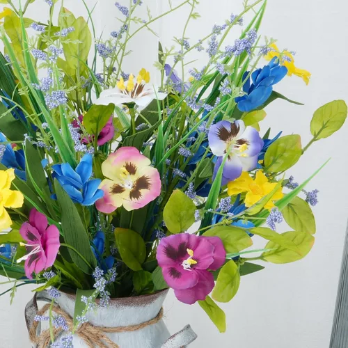 Miniatura 5 de 3 paquetes de flores silvestres artificiales mixtas de seda falsa de 20 pulgadas, arreglos florales vibrantes para jarrón de interior, hogar, mesa