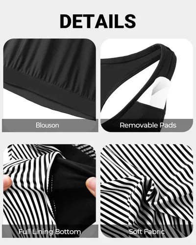Miniatura 5 de Yonique Women Two Piece Tankini Blouson Swimsuit Bathing Suits Racerback Swim Tank Tops with Bottoms Tummy Control Swimwear