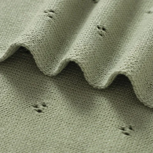 Miniatura 7 de mimixiong Manta de algodón orgánico para bebé, de punto neutro, suave, para cuna, cuarto de bebé, bebé, bebé, niña, 40 x 30 pulgadas (verde)