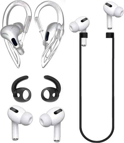 Miniatura 5 de JNSA [Never Lose Your Air Pods Pro] Juego antideslizante, gancho deportivo para las orejas compatible con Air Pods Pro + Air Pods Pro para Blanco
