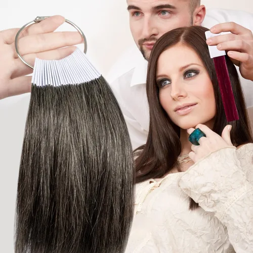 Miniatura 7 de Anillos de color de cabello – Muestras de prueba de muestras de cabello 100% humano – 8 pulgadas gris – 30 unidades/paquete