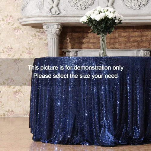 Miniatura 6 de mantel redondo con lentejuelas para tortas y postres de fiestas, para mesa de exhibición y eventos