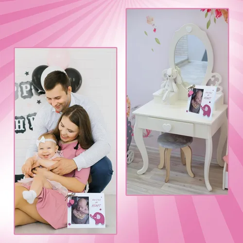 Miniatura 6 de Marco de fotos de madera para recién nacido, con texto en inglés "Baby Girl You Stole My Heart", perfecto para baby shower, regalo de embarazo