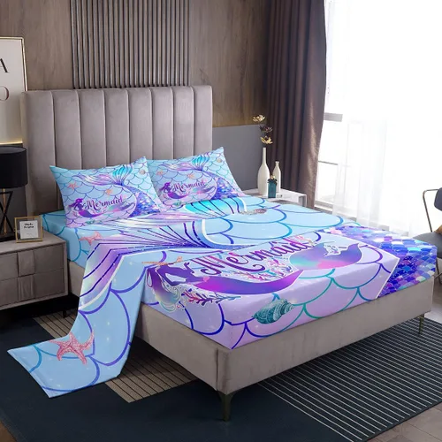 Miniatura 26 de Feelyou Juego de sábanas de Taichi para niños, tamaño individual, juego de sábanas Ying Yang con peces dorados, juego de ropa de cama para niños
