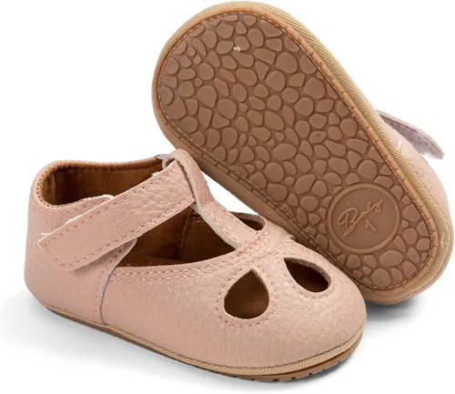 Miniatura 89 de RVROVIC Mocasines de princesa para bebé, zapatos brillantes de Mary Jane, zapatos de cuna de suela suave y ligera de primera calidad, zapatos