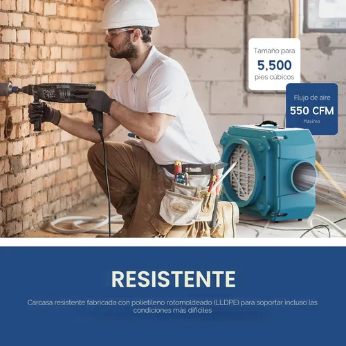 Miniatura 5 de ALORAIR Depurador de aire con filtración de 3 etapas, máquina de aire negativo apilable para uso industrial y comercial, filtro de aire resistente