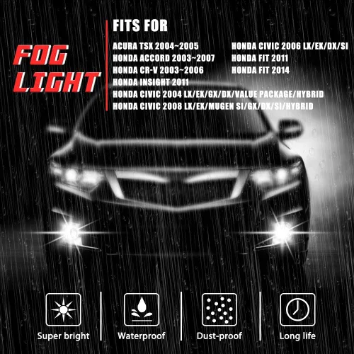 Miniatura 3 de Lámparas antiniebla de conducción de repuesto para Honda Accord 2003-2007 Sedan JDM estilo japonés, kit completo de 4 puertas, solo raras