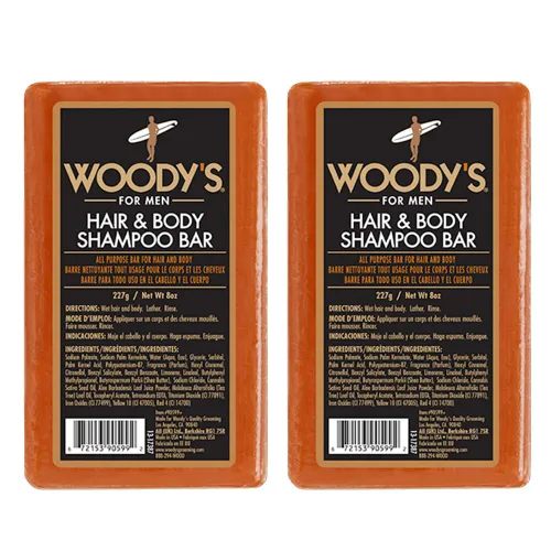 Miniatura 7 de Woody's Barra de champú 2 en 1 para hombre para cabello y cuerpo, fórmula rica y gruesa, acondiciona, nutre, hidrata, para todo tipo de piel, 8 onzas
