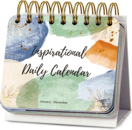 Calendario diario motivacional e inspirador - Calendario diario con citas inspiradoras, 14 cm x 12.2 cm, decoración de escritorio perpetua sin
