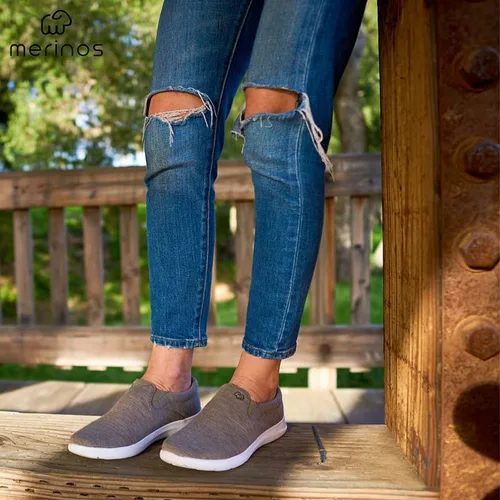 Miniatura 3 de Merinos Zapatos deportivos de moda para mujer, zapatos casuales sin cordones, hechos con lana australiana, zapatos de tenis ligeros y duraderos