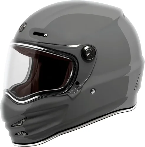Casco Torc T-9 Retro de Cara Completa Deep Stage gris (Gloss Grey)