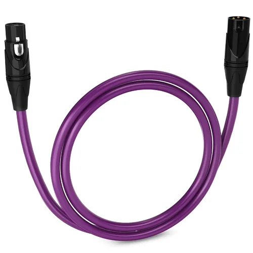 Miniatura 12 de LyxPro Cable de micrófono XLR hembra a macho de ángulo recto de 3 pines de 1.5 pies para altavoces amplificados, interfaz de audio, rendimiento