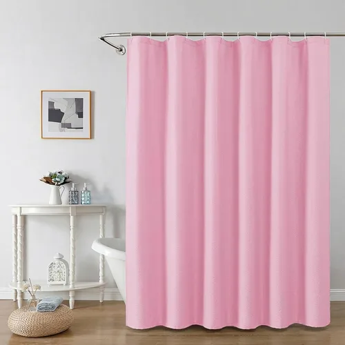 Miniatura 60 de OWENIE Cortina de ducha blanca para baño, 96 pulgadas, extra larga, elegante cortina de ducha de tela texturizada en relieve 3D, repelente al agua