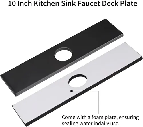 Miniatura 5 de Placa negra para fregadero de cocina, placa de cubierta de orificio de acero inoxidable de 10 pulgadas para grifo de fregadero de baño de 1 o 3 Negro