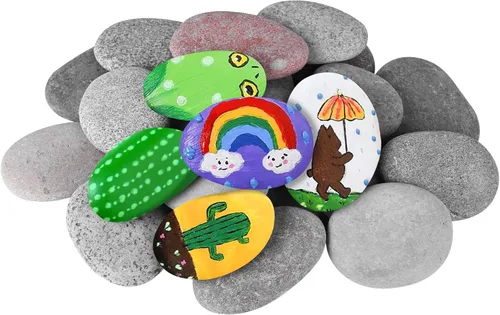 Miniatura 9 de Rocas de río para pintar 12 piezas, rocas grandes de 3.5 a 5 pulgadas, piedras lisas planas para pintar, rocas de manualidades para pintar