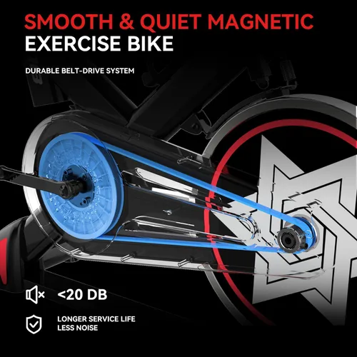Miniatura 4 de pooboo - Bicicleta de ejercicio, bicicleta fija para gimnasio en casa, bicicleta de ciclismo de interior con cómodo cojín de asiento y soporte