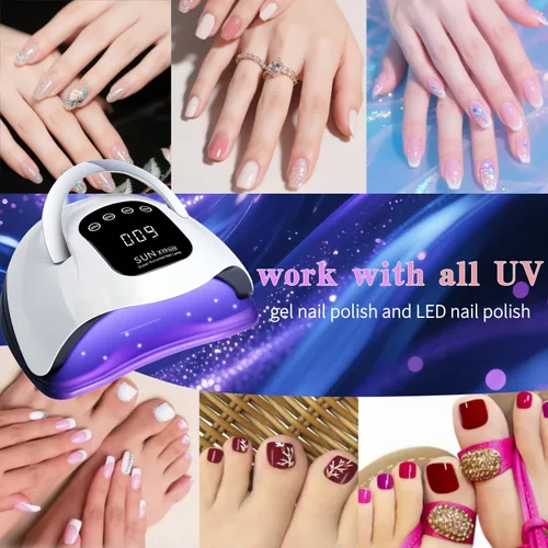 Miniatura 7 de Lámpara de uñas LED UV con 72 cuentas, lámparas de curado de uñas de 320 W para esmalte de gel con sensor automático/4 ajustes de temporizador