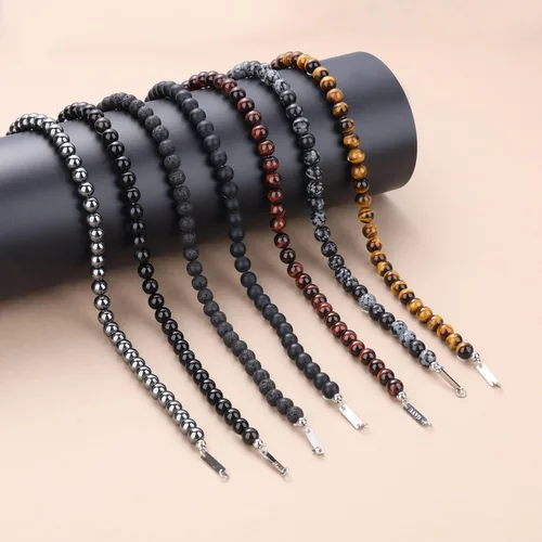 Miniatura 6 de GAVU Collar de cuentas de gemas semipreciosas de 8mm para hombres, collares de cristal curativos para hombres