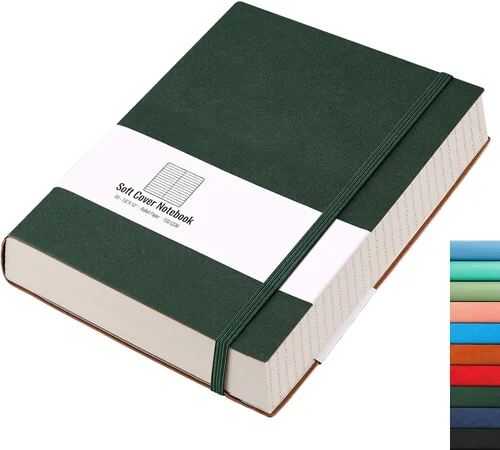 Miniatura 35 de AHGXG Cuaderno rayado – 320 páginas numeradas grande B5 grueso diario universitario rayado, papel rayado grueso de 100gsm, tapa blanda de piel Azul