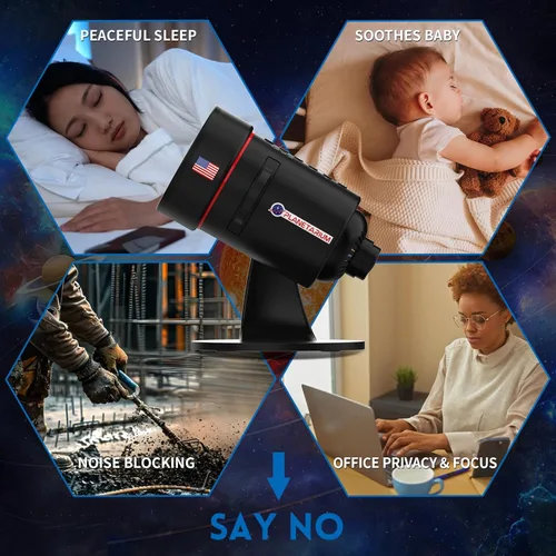 Miniatura 8 de Proyector de galaxia [ruido blanco] con máquina de sonido, 28 sonidos relajantes, función de memoria, temporizador para dormir, luz de estrellas