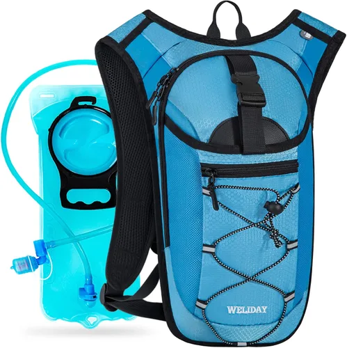 Mochila de hidratación con vejiga de agua a prueba de fugas, mochila ligera de agua hidroeléctrica para rave, ciclismo, correr, senderismo, escalada