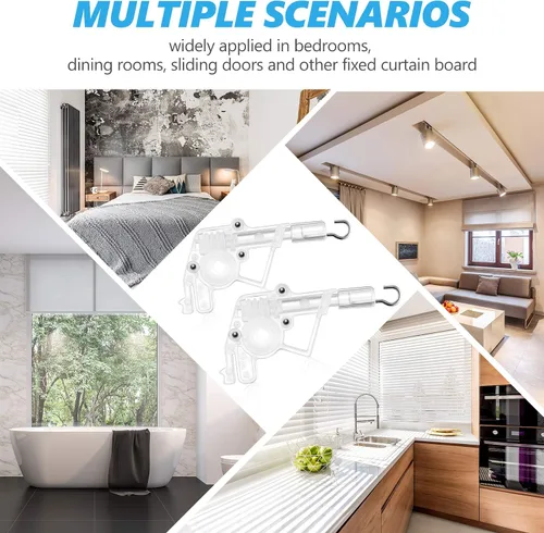 Miniatura 7 de Varita inclinadora universal de perfil bajo, 4 piezas para persianas horizontales de 2 pulgadas, mecanismo de inclinación, conexión de gancho
