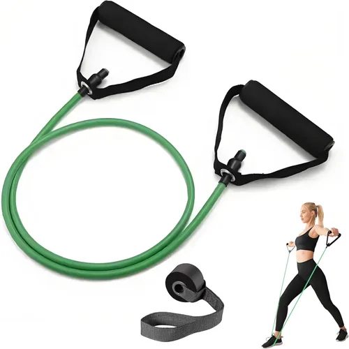 Miniatura 8 de Juego de bandas de resistencia de alta calidad con asas y anclaje de puerta, cuerda elástica perfecta para entrenamientos en casa, ideal para Azul