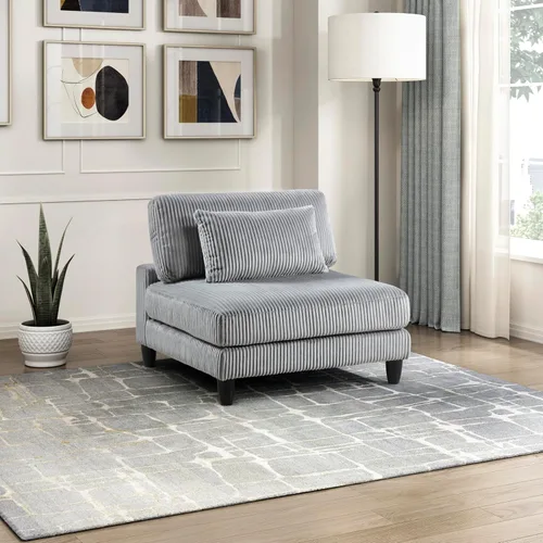 Miniatura 25 de Lexicon Sofá modular de 120 pulgadas, sofá modular de microfibra de gran tamaño de 4 plazas en forma de L, 6 almohadas decorativas y arreglo Beige