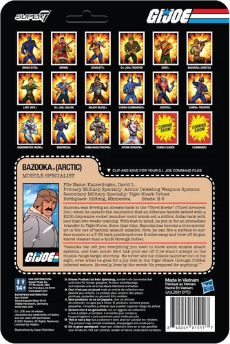 Miniatura 4 de Super7 G.I. Joe Bazooka (Arctic) - Figura de acción G.I. Joe de 3.75 pulgadas con accesorios, coleccionables clásicos de dibujos animados y juguetes