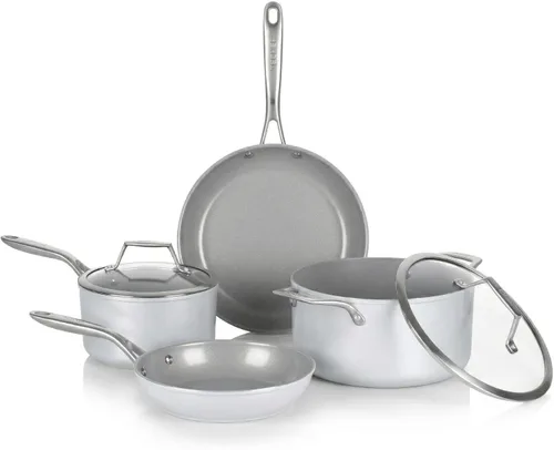 TECHEF - CeraTerra Collection - Juego de utensilios de cocina antiadherentes de cerámica (PTFE y PFOA, exterior e interior de cerámica), fabricado