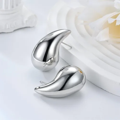 Miniatura 5 de Aretes de lágrima para mujer, aretes de aro de oro para mujer, aretes de plata para mujer, aretes de tuerca de moda