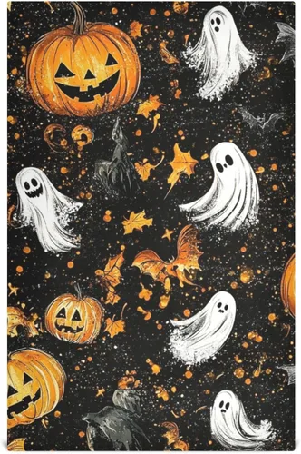 Juego de 6 paños de cocina retro vintage de Halloween, decoración de Halloween, toallas de mano de algodón de microfibra para lavar el campo,