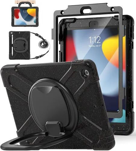 Miniatura 21 de BATYUE Funda para iPad de 9ª, 8ª y 7ª generación (funda resistente para iPad de 10.2 pulgadas 2021/2020/2019) con protector de pantalla, soporte