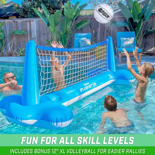 Miniatura 3 de GoSports Splash Net Air, juego inflable de voleibol para piscina, incluye red flotante, pelotas de voleibol de agua y bomba de pelota