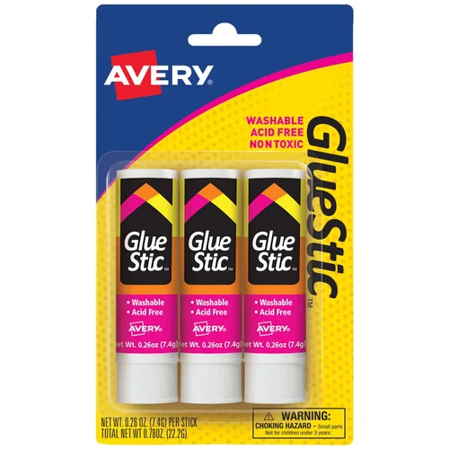 Miniatura 9 de Avery barra de pegamento blanca, lavable, no tóxica, 0.26 oz. Pegamento permanente en barra, paquete de 2 (00171)