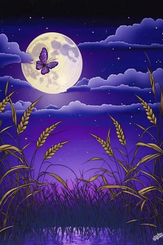 Miniatura 12 de Kits de pintura de diamantes 5D para adultos, escena nocturna morada para principiantes, kits de pintura de diamantes redondos de taladro completo