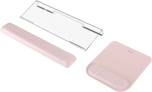 Miniatura 13 de MOSISO Soporte para Teclado de Computadora y Reposamuñecas para Teclado y Conjunto de Alfombrilla de Ratón, Conjunto de Reposamuñecas de Masaje