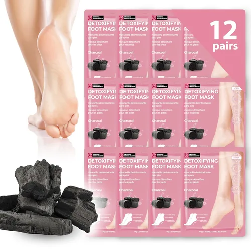 Miniatura 12 de Original Derma Beauty - Máscara para pies, 12 pares de máscaras de manteca de karité que aumentan la humedad, conjunto de mascarillas para pies