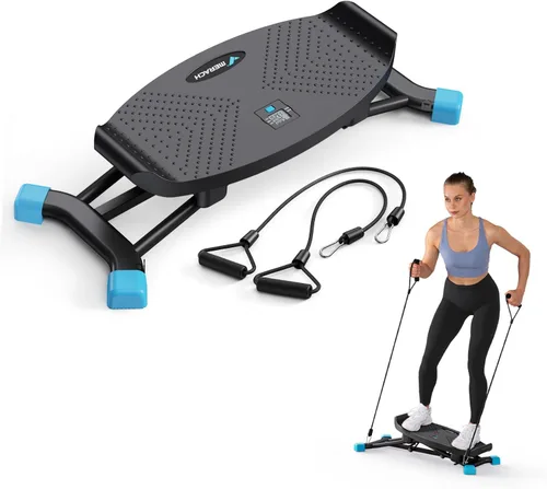 MERACH Balancing Machine for Full Body Workout, Sliding Ski Simulator with Resistance Bands, 300 LBS Loading Capacity Exercise Workout Equipment for
