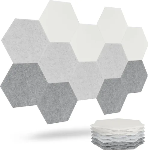 Miniatura 14 de Paquete de 12 paneles acústicos, paneles de pared insonorizados, paneles de alta densidad a prueba de sonido con autoadhesivos, absorbentes