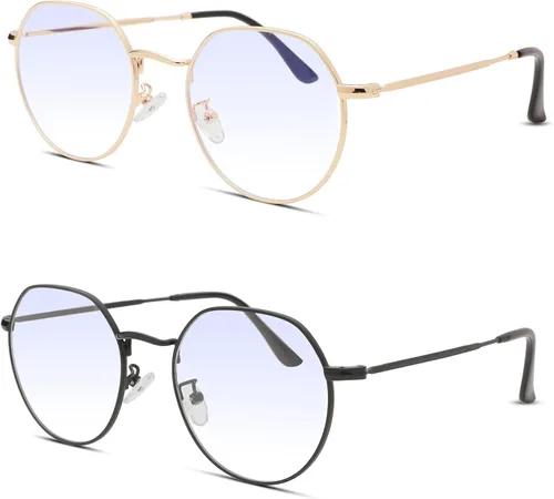 Miniatura 10 de Pro Acme Gafas redondas de moda Metal Clear Lens Frame Vintage Unisex Gafas 53MM