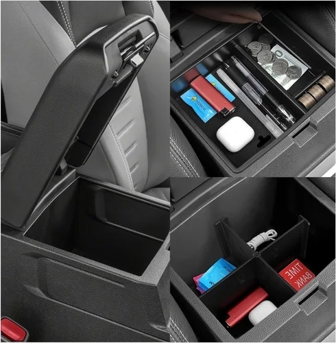 Miniatura 15 de Organizador de Monedas para Consola Central Compatible con Toyota 2016-2020 2021 2022 2023 Tacoma, Accesorios ABS, Portavasos, Caja de Almacenamiento