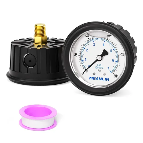 Miniatura 33 de MEANLIN MEASURE - Manómetro de vacío de presión -30inHG~0Psi, esfera con cara de 2.5 pulgadas, NPT de 1/4 de pulgada, manómetro de acero inoxidable
