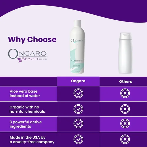 Miniatura 6 de Ongaro Beauty Acondicionador orgánico para el cabello para hombres y mujeres, acondicionador hidratante hidratante con aloe vera, vitamina E