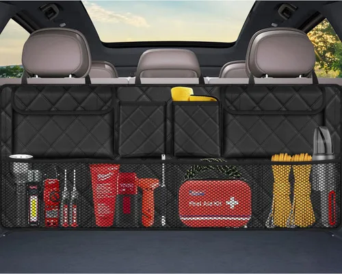 Miniatura 11 de Organizador de maletero Femuar, organizador de cajuela de gran capacidad (106,7*45,7 cm), bolsa de almacenamiento plegable para el coche con 8