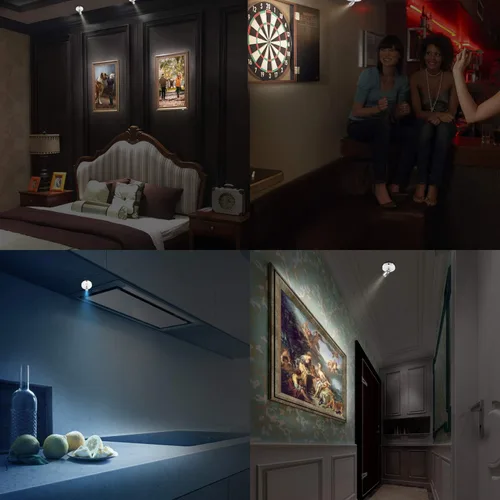 Miniatura 4 de BIGMONAT Foco inalámbrico que funciona con pilas, luz de imagen RGB con control remoto y temporizador, lámpara de visualización que cambia
